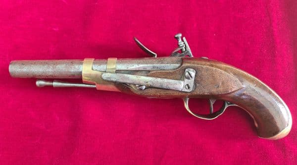 A rare Napoleonic era high quality Military Officer's Flintlock Pistol. Belgian marks. Ref 3562